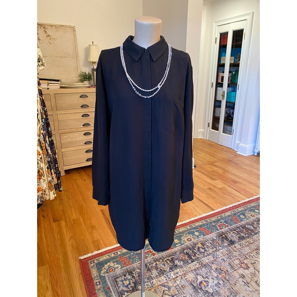 Chicos Black‎ Long Sleeve Collared Tunic Chico's Size 3